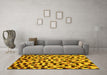 Machine Washable Abstract Yellow Modern Rug in a Living Room, wshabs68yw