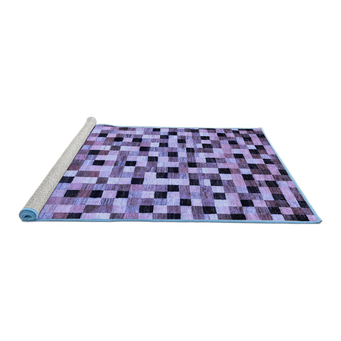 Sideview of Machine Washable Abstract Blue Modern Rug, wshabs68blu