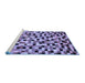 Sideview of Machine Washable Abstract Blue Modern Rug, wshabs68blu