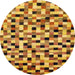 Round Abstract Orange Modern Rug, abs68