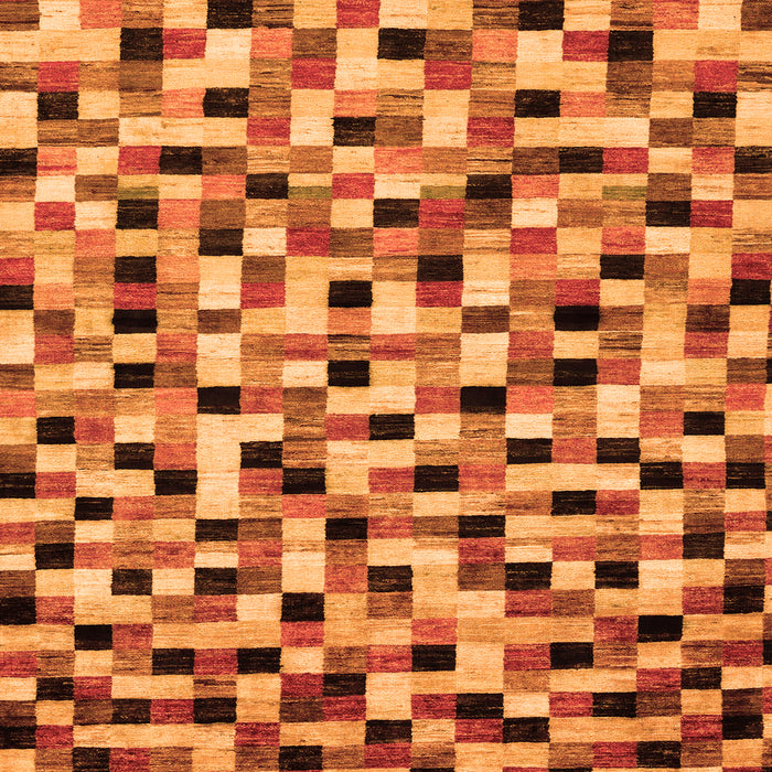 Square Machine Washable Abstract Orange Modern Area Rugs, wshabs68org