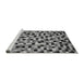Sideview of Machine Washable Abstract Gray Modern Rug, wshabs68gry