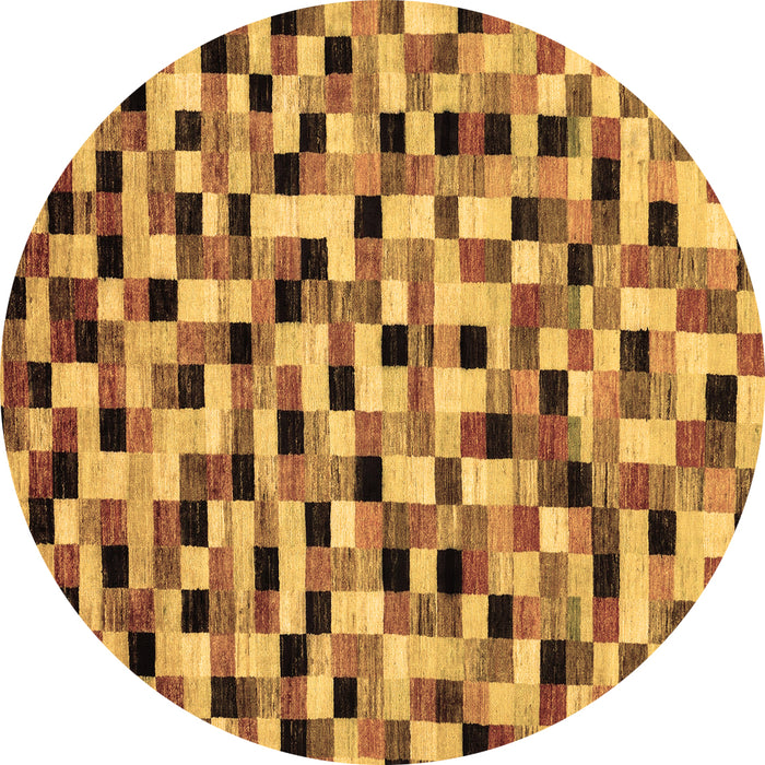 Round Machine Washable Abstract Brown Modern Rug, wshabs68brn