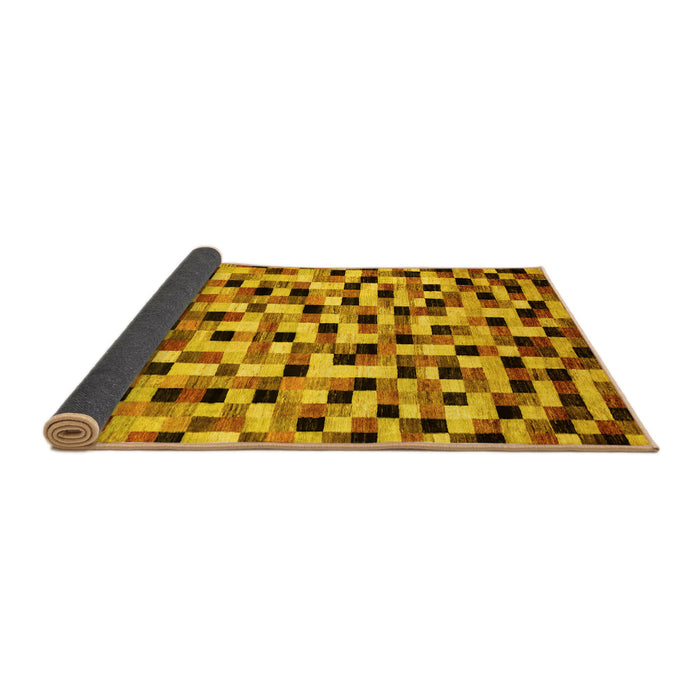 Sideview of Abstract Yellow Modern Rug, abs68yw