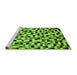 Sideview of Machine Washable Abstract Green Modern Area Rugs, wshabs68grn