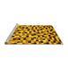 Sideview of Machine Washable Abstract Yellow Modern Rug, wshabs68yw