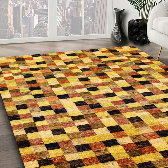 Machine Washable Abstract Orange Rug in a Family Room, wshabs68