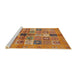 Sideview of Machine Washable Abstract Yellow Rug, wshabs690