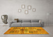 Machine Washable Abstract Yellow Modern Rug in a Living Room, wshabs690yw