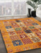 Machine Washable Abstract Yellow Rug in a Family Room, wshabs690