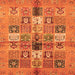 Square Abstract Orange Modern Rug, abs690org