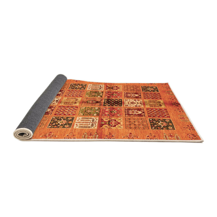 Sideview of Abstract Orange Modern Rug, abs690org