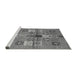 Sideview of Machine Washable Abstract Gray Modern Rug, wshabs690gry