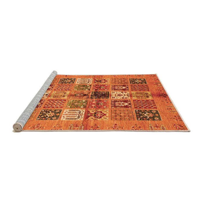Sideview of Machine Washable Abstract Orange Modern Area Rugs, wshabs690org