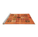 Sideview of Machine Washable Abstract Orange Modern Area Rugs, wshabs690org