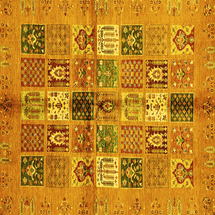 Square Abstract Yellow Modern Rug, abs690yw