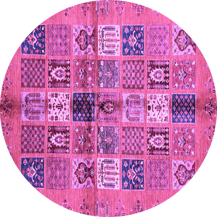 Round Abstract Purple Modern Rug, abs690pur