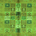 Square Abstract Green Modern Rug, abs690grn