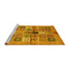 Sideview of Machine Washable Abstract Yellow Modern Rug, wshabs690yw