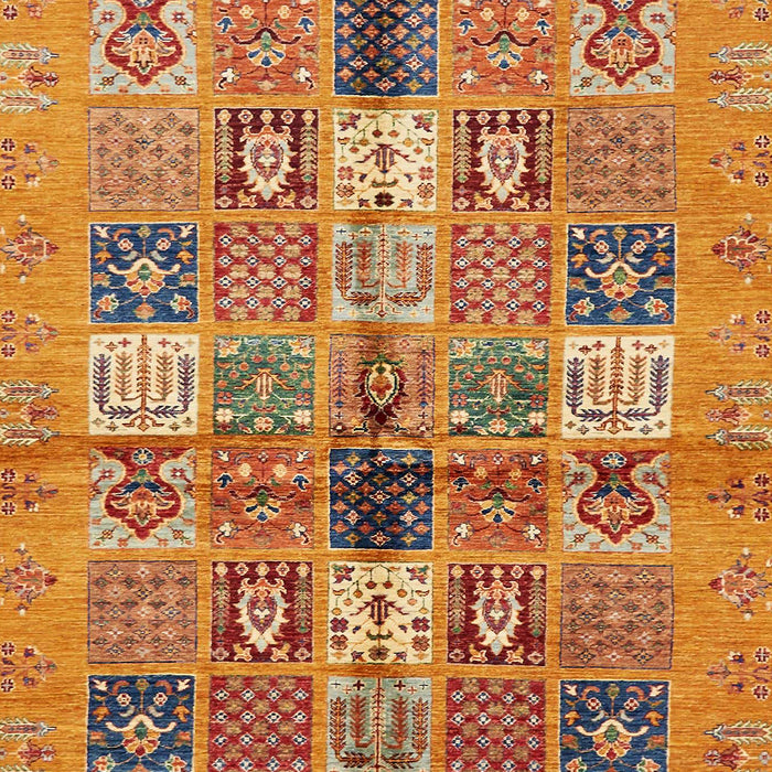 Machine Washable Abstract Yellow Rug, wshabs690