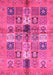 Machine Washable Abstract Pink Modern Rug, wshabs690pnk