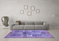 Machine Washable Abstract Blue Modern Rug, wshabs690blu