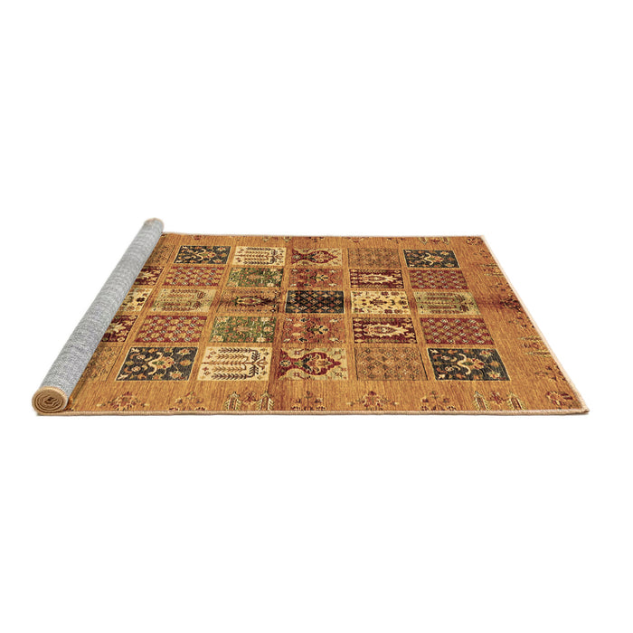 Sideview of Machine Washable Abstract Brown Modern Rug, wshabs690brn