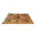 Sideview of Machine Washable Abstract Brown Modern Rug, wshabs690brn