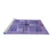 Sideview of Machine Washable Abstract Blue Modern Rug, wshabs690blu