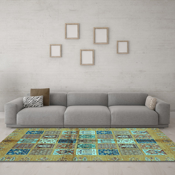 Machine Washable Abstract Light Blue Modern Rug in a Living Room, wshabs690lblu