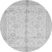 Round Machine Washable Abstract Gray Modern Rug, wshabs691gry