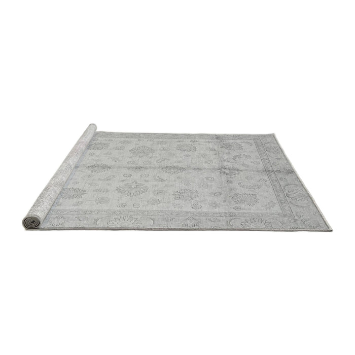 Sideview of Machine Washable Abstract Gray Modern Rug, wshabs691gry