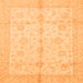 Square Machine Washable Abstract Orange Modern Area Rugs, wshabs691org