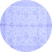 Round Abstract Blue Modern Rug, abs691blu