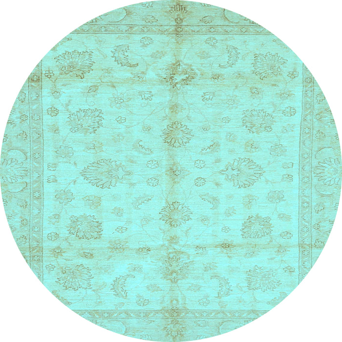 Round Machine Washable Abstract Light Blue Modern Rug, wshabs691lblu