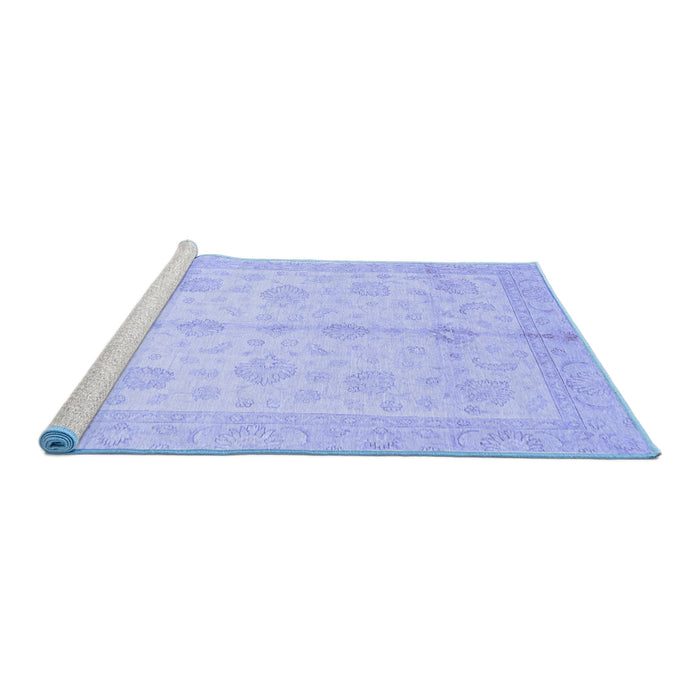 Sideview of Machine Washable Abstract Blue Modern Rug, wshabs691blu