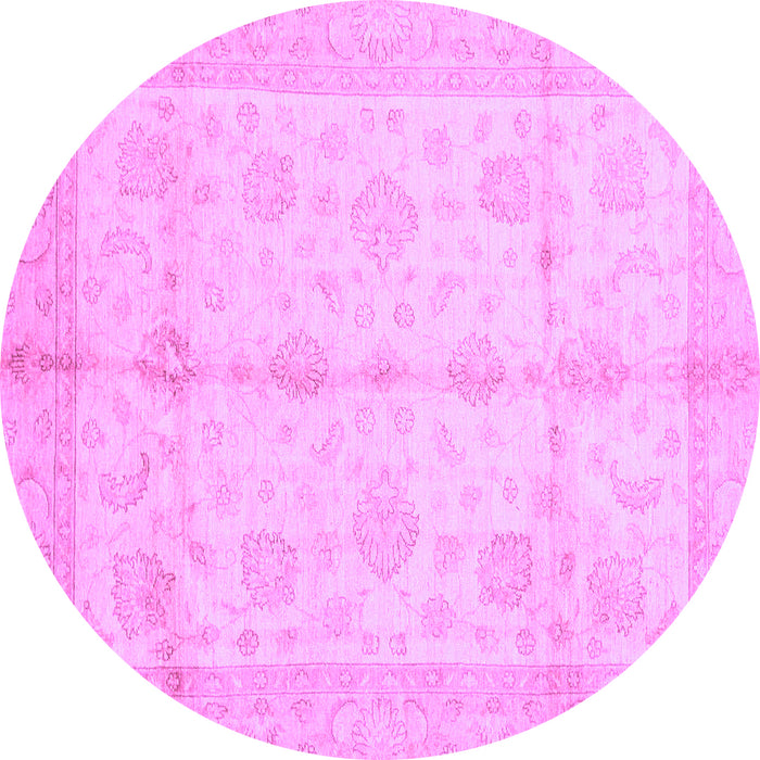 Round Abstract Purple Modern Rug, abs691pur