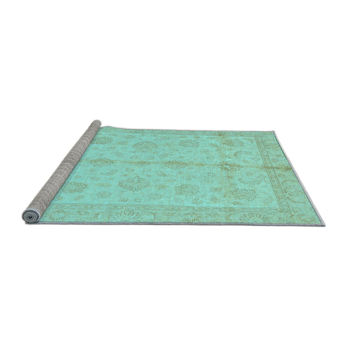 Sideview of Machine Washable Abstract Light Blue Modern Rug, wshabs691lblu
