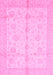 Machine Washable Abstract Pink Modern Rug, wshabs691pnk