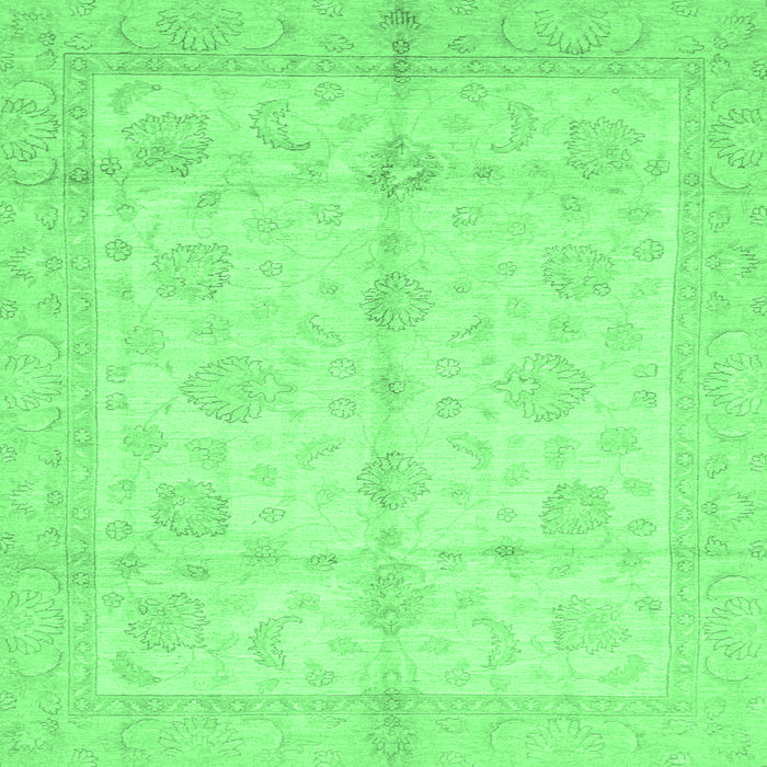 Square Machine Washable Abstract Emerald Green Modern Area Rugs, wshabs691emgrn