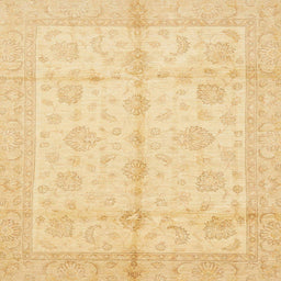 Square Abstract Mustard Yellow Modern Rug, abs691
