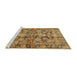 Sideview of Machine Washable Abstract Yellow Rug, wshabs692