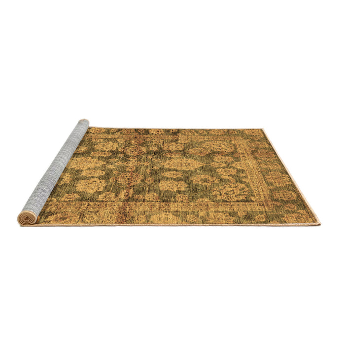 Sideview of Machine Washable Oriental Brown Traditional Rug, wshabs692brn