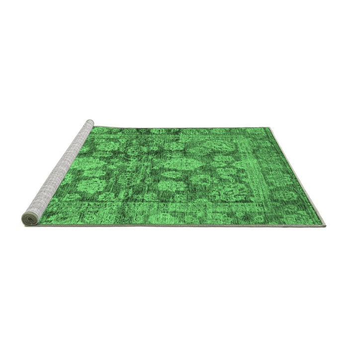 Sideview of Machine Washable Oriental Emerald Green Traditional Area Rugs, wshabs692emgrn