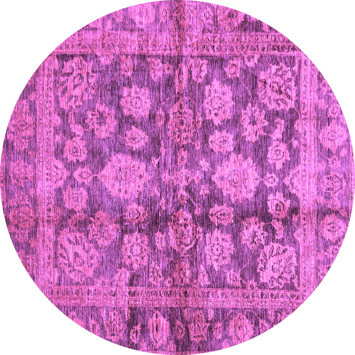 Round Oriental Purple Traditional Rug, abs692pur