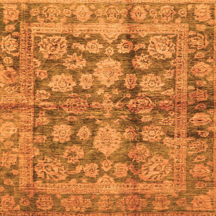 Square Oriental Orange Traditional Rug, abs692org