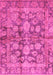 Machine Washable Oriental Pink Traditional Rug, wshabs692pnk