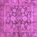 Square Machine Washable Oriental Purple Traditional Area Rugs, wshabs692pur