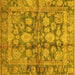 Square Oriental Yellow Traditional Rug, abs692yw