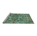 Sideview of Machine Washable Oriental Light Blue Traditional Rug, wshabs692lblu